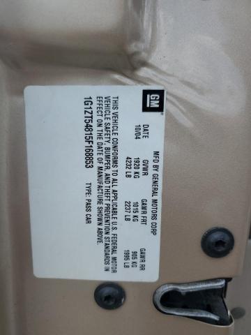 1G1ZT54815F168853 - 2005 CHEVROLET MALIBU LS GOLD photo 12