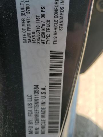 1C6RREFT5NN113584 - 2022 RAM 1500 BIG HORN/LONE STAR GRAY photo 12