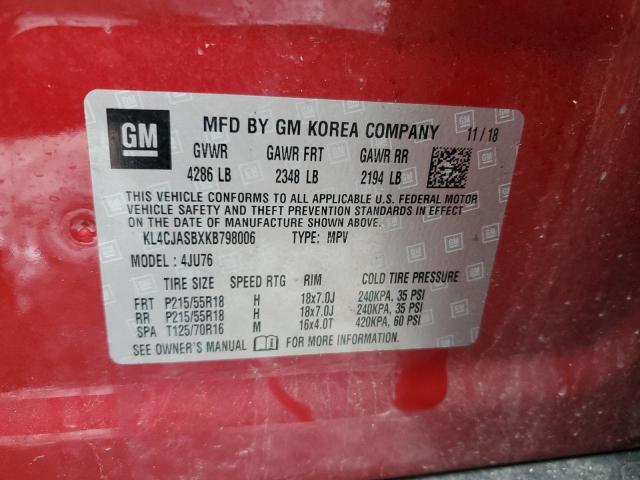 KL4CJASBXKB798006 - 2019 BUICK ENCORE PREFERRED 红色 照片 13