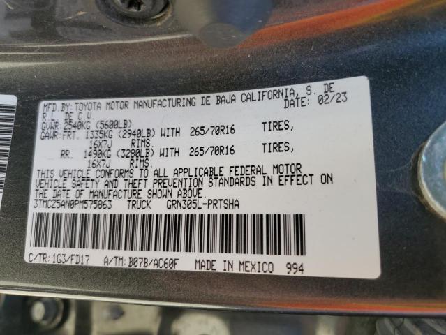 3TMCZ5AN0PM575863 - 2023 TOYOTA TACOMA DOUBLE CAB GRAY photo 13