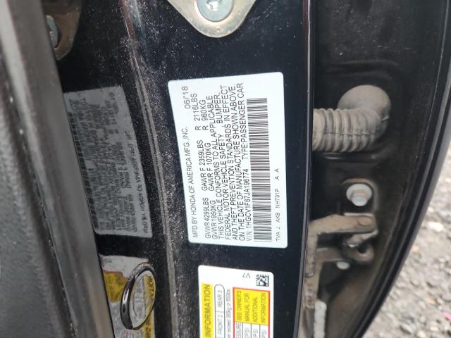 1HGCV1F67JA196774 - 2018 HONDA ACCORD EXL BLACK photo 12