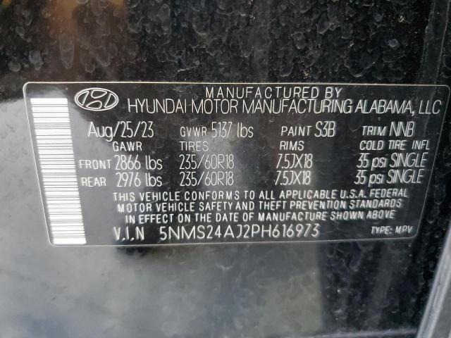 5NMS24AJ2PH616973 - 2023 HYUNDAI SANTA FE SEL BLACK photo 14