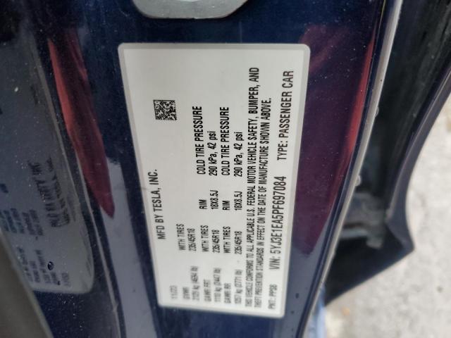 5YJ3E1EA5PF697084 - 2023 TESLA MODEL 3 Կապույտ լուսանկար 12