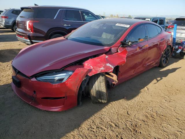 5YJSA1E63MF450869 - 2021 TESLA MODEL S RED photo 1