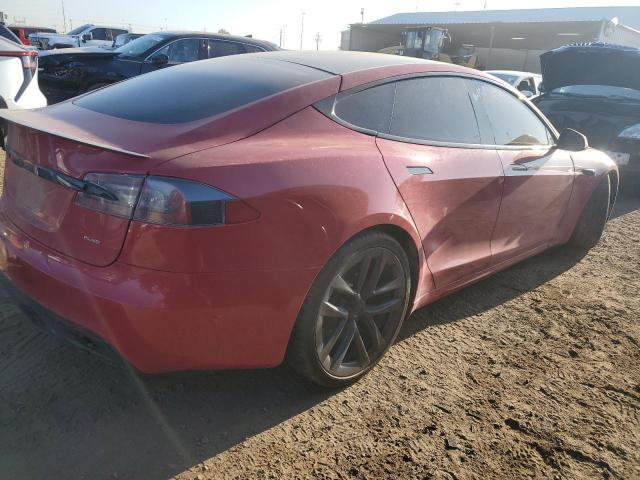 5YJSA1E63MF450869 - 2021 TESLA MODEL S RED photo 3