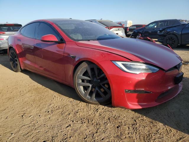 5YJSA1E63MF450869 - 2021 TESLA MODEL S RED photo 4
