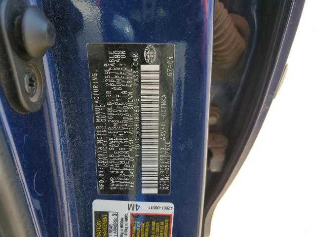 4T1BF3EK5BU626315 - 2011 TOYOTA CAMRY BASE Mavi foto 12
