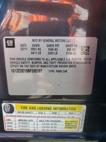 1G1ZC5E19BF300187 - 2011 CHEVROLET MALIBU 1LT 石墨色 照片 12