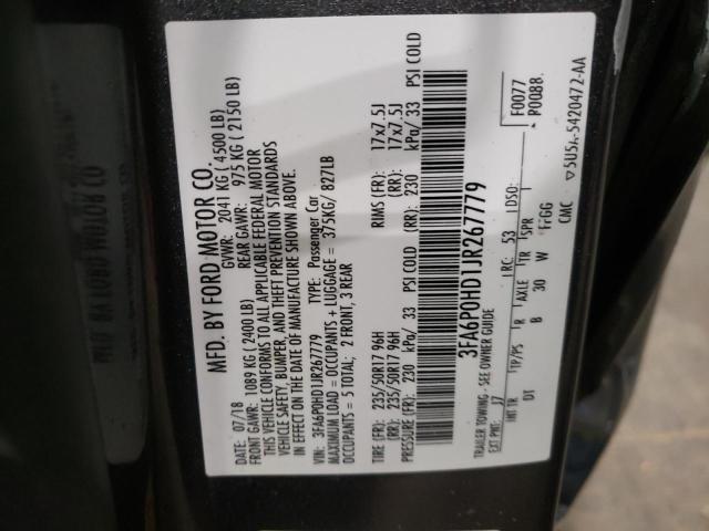 3FA6P0HD1JR267779 - 2018 FORD FUSION SE GRAY photo 13