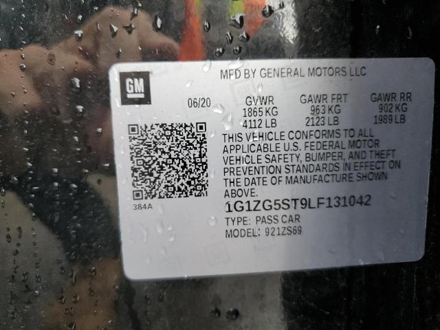 1G1ZG5ST9LF131042 - 2020 CHEVROLET MALIBU RS 黑色 照片 12