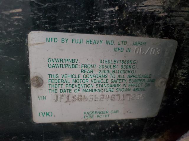 JF1SG63624G717235 - 2004 SUBARU FORESTER 2.5X GREEN photo 13