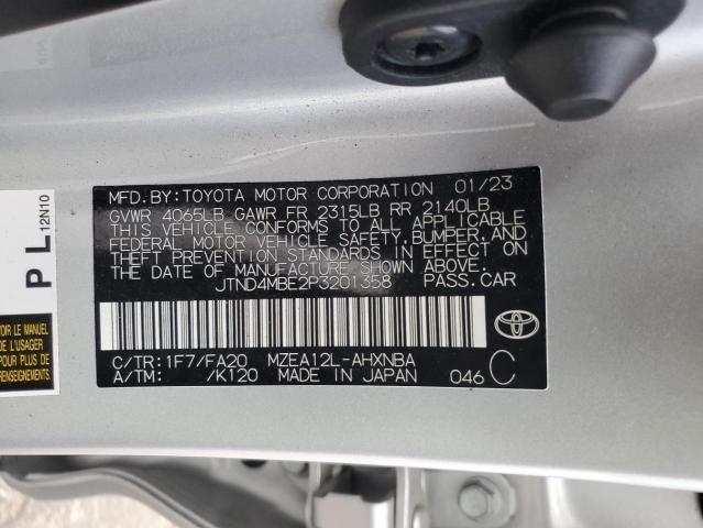 JTND4MBE2P3201358 - 2023 TOYOTA COROLLA SE Gümüş foto 12