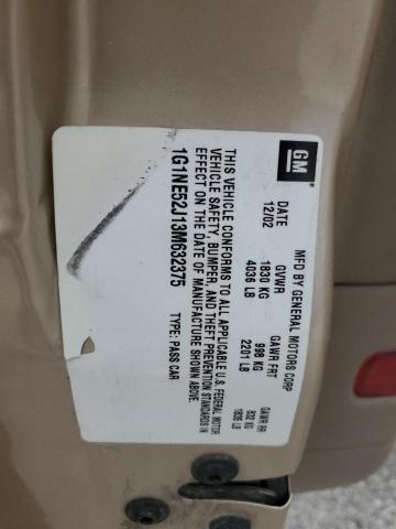 1G1NE52J13M632375 - 2003 CHEVROLET MALIBU LS GOLD photo 12