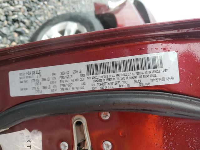 1C6RR7TTXLS112073 - 2020 RAM 1500 CLASS SLT Rojo foto 12