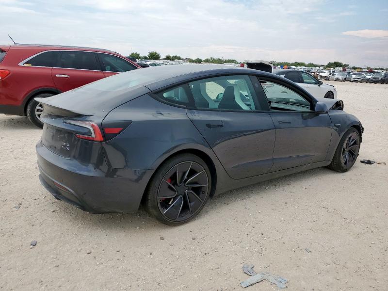 5YJ3E1ET8RF884324 - 2024 TESLA MODEL 3 Темно-сірий фото 3