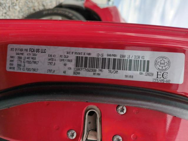 1C6RR7FT7HS623680 - 2017 RAM 1500 ST RED photo 12