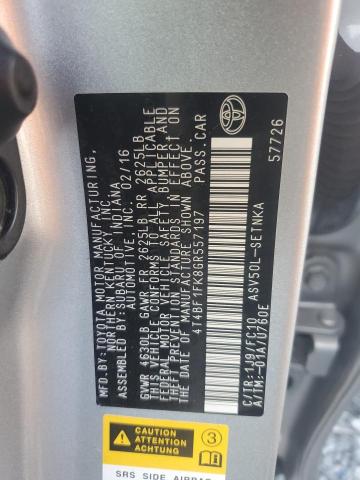 4T4BF1FK8GR557197 - 2016 TOYOTA CAMRY LE SILVER photo 12