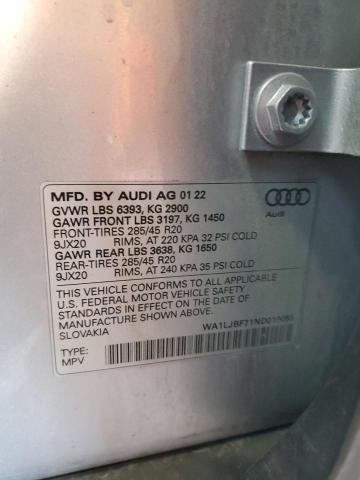 WA1LJBF71ND010055 - 2022 AUDI Q7 PREMIUM PLUS فضي صورة 13
