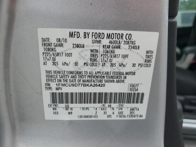 1FMCU9D77BKA26420 - 2011 FORD ESCAPE XLT SILVER photo 13