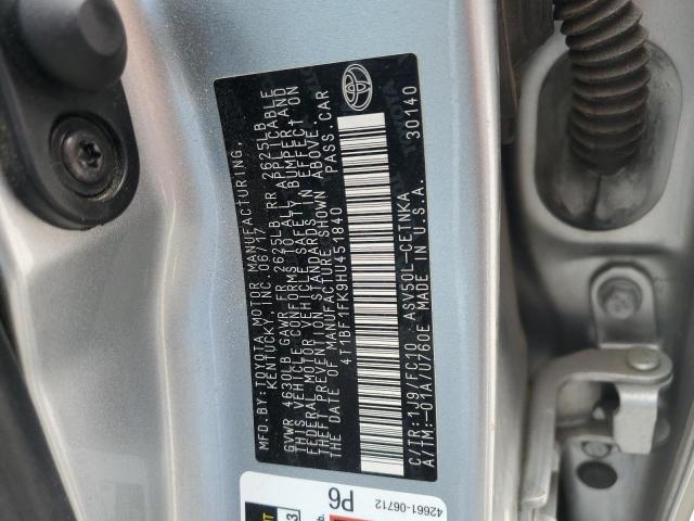 4T1BF1FK9HU451840 - 2017 TOYOTA CAMRY LE 银色 照片 12