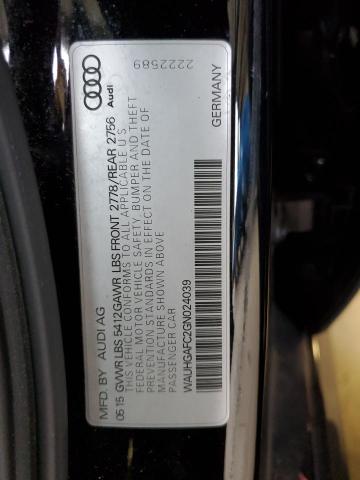 WAUHGAFC2GN024039 - 2016 AUDI A6 PRESTIGE შავი ფოტო 12