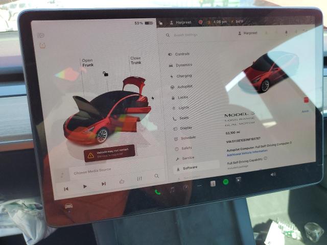 5YJ3E1EB3NF183787 - 2022 TESLA MODEL 3 Կարմիր լուսանկար 9