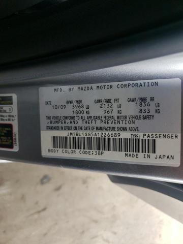 JM1BL1SG5A1226689 - 2010 MAZDA 3 I SILVER photo 12