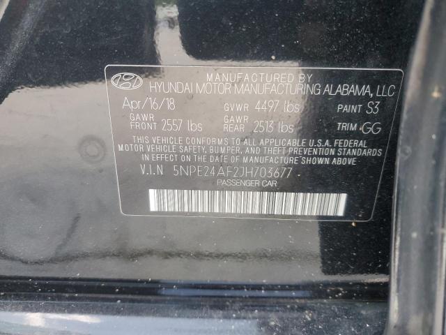 5NPE24AF2JH703677 - 2018 HYUNDAI SONATA SE 黑色 照片 12