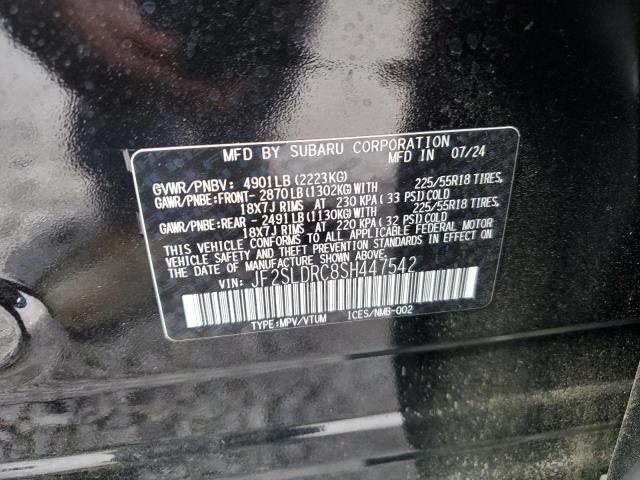 JF2SLDRC8SH447542 - 2025 SUBARU FORESTER LIMITED Чорний фото 13