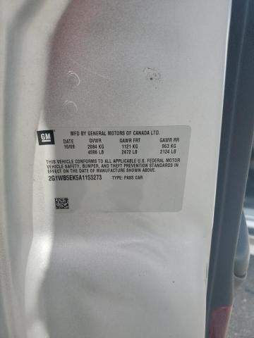 2G1WB5EK5A1153273 - 2010 CHEVROLET IMPALA LT SILVER photo 12