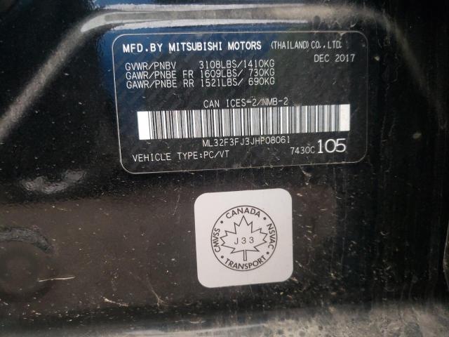 ML32F3FJ3JHF08061 - 2018 MITSUBISHI MIRAGE G4 ES Negro foto 13