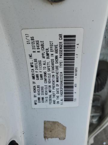 1HGCR3F95HA023534 - 2017 HONDA ACCORD TOURING SILVER photo 12