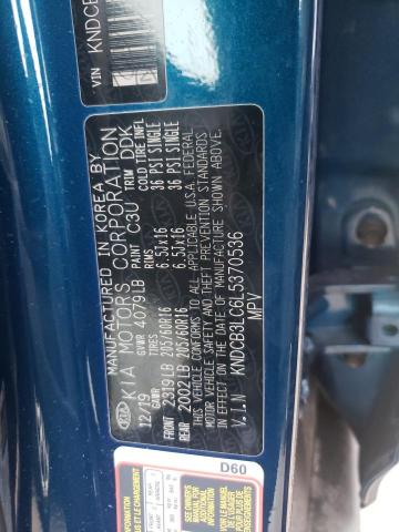 KNDCB3LC6L5370536 - 2020 KIA NIRO LX BLUE photo 12