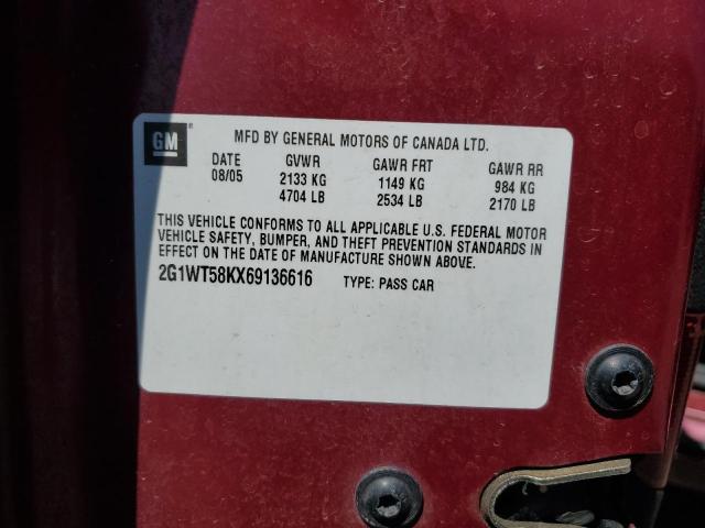 2G1WT58KX69136616 - 2006 CHEVROLET IMPALA LT 红色 照片 24