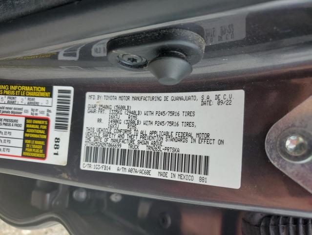 3TYAX5GN2NT066699 - 2022 TOYOTA TACOMA DOUBLE CAB رمادي صورة 12