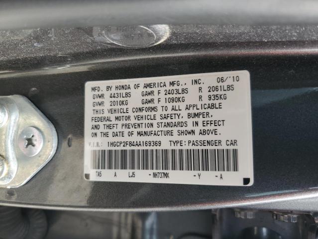 1HGCP2F84AA169369 - 2010 HONDA ACCORD EXL GRAY photo 13
