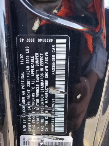 WVWFA71F58V029771 - 2008 VOLKSWAGEN EOS LUX 黑色 照片 12