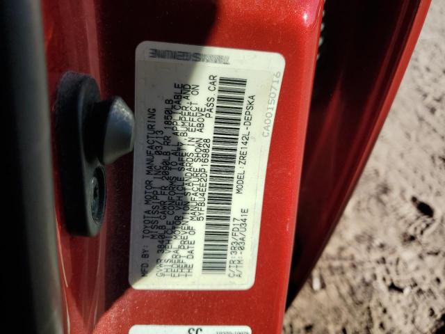 5YFBU4EE2DP169828 - 2013 TOYOTA COROLLA BASE Rouge photo 12