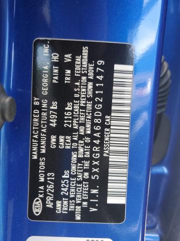 5XXGR4A68DG211479 - 2013 KIA OPTIMA SX BLUE photo 12