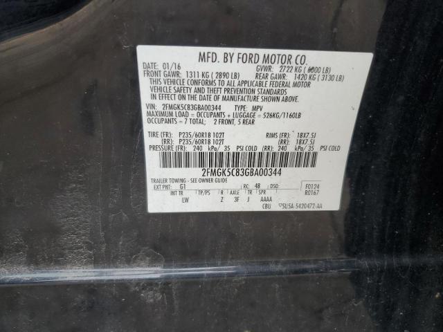 2FMGK5C83GBA00344 - 2016 FORD FLEX SEL 黑色 照片 13