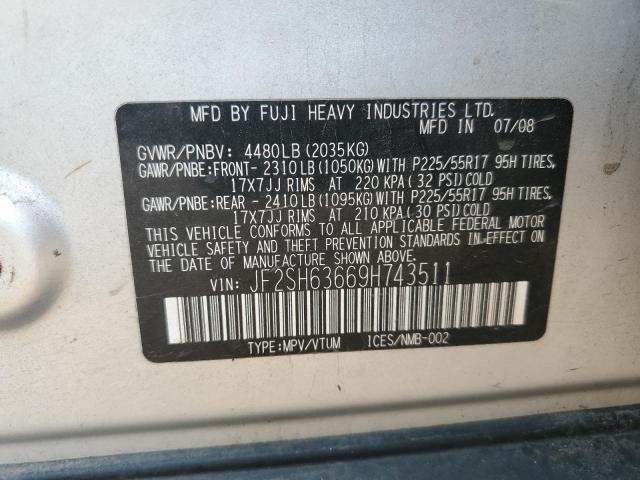 JF2SH63669H743511 - 2009 SUBARU FORESTER 2.5X PREMIUM 银色 照片 13