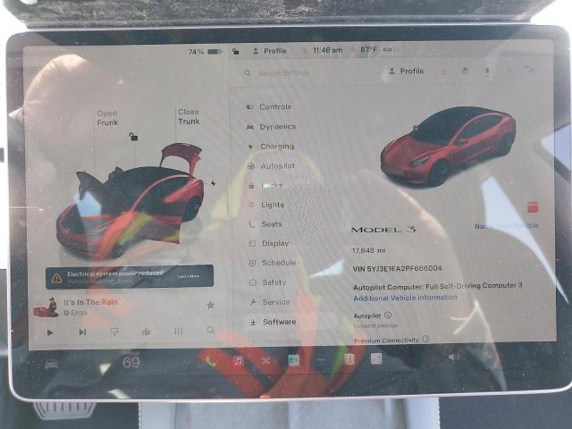 5YJ3E1EA2PF666004 - 2023 TESLA MODEL 3 MAROON photo 9