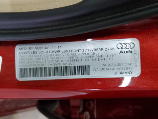 WAUJGAFC4CN082892 - 2012 AUDI A6 PRESTIGE Bordo foto 12
