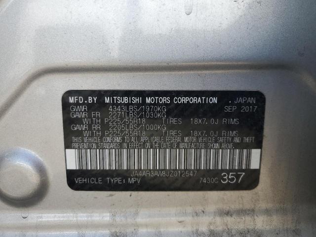 JA4AR3AW8JZ012547 - 2018 MITSUBISHI OUTLANDER SPORT ES SILVER photo 12