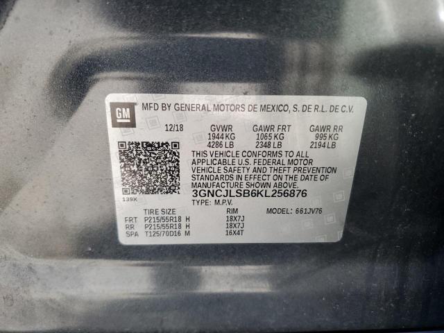 3GNCJLSB6KL256876 - 2019 CHEVROLET TRAX 1LT Grau Foto 13