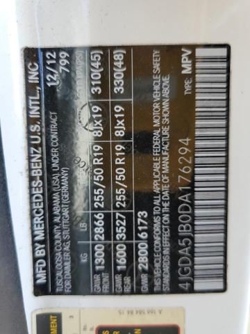 4JGDA5JB0DA176294 - 2013 MERCEDES-BENZ ML 350 黑色 照片 14