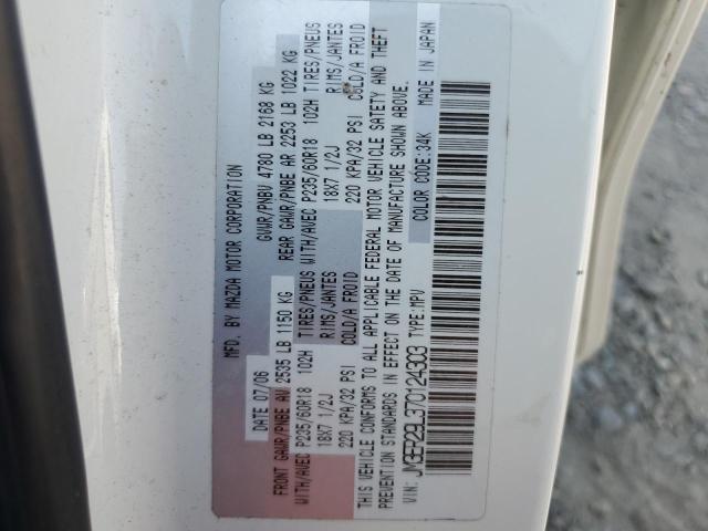 JM3ER29L370124303 - 2007 MAZDA CX-7 WHITE photo 12