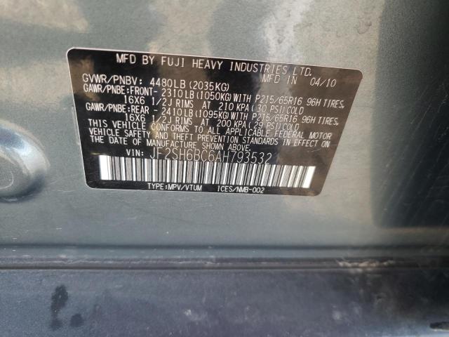 JF2SH6BC6AH793532 - 2010 SUBARU FORESTER XS GRAY photo 13