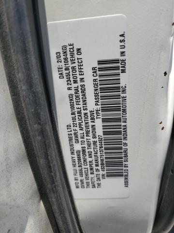 4S3BH675137644527 - 2003 SUBARU LEGACY OUTBACK AWP 白色 照片 12