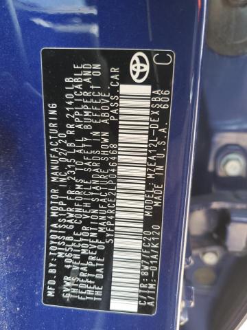 5YFP4RCE2LP046468 - 2020 TOYOTA COROLLA SE BLUE photo 12